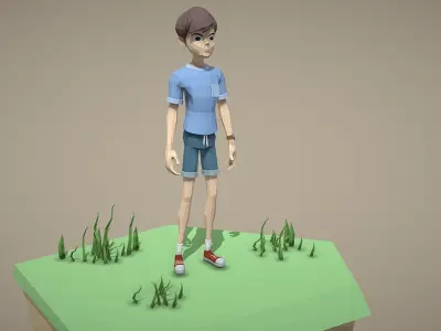 Lowpoly Character - Polin Free low-poly 3D model