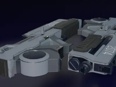 AK2074 Lowpoly PBR Game ready model SCI FI Low-poly 3D model
