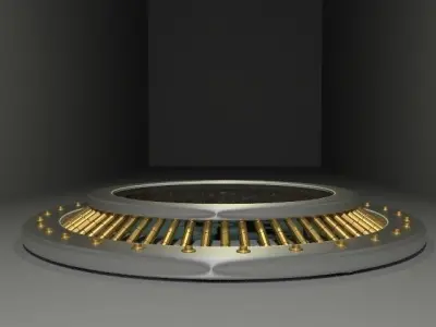 Super circular clock on table Free 3D model