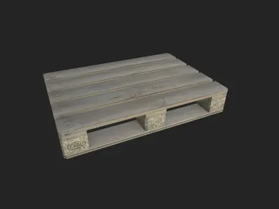 wooden pallet Free low-poly 3D model 2