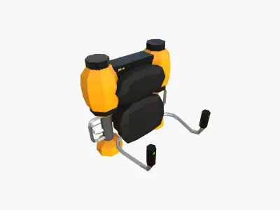 Jetpack Low Poly E01 - SciFi Character Design Low-poly 3D model