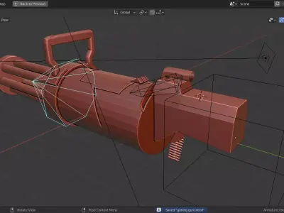 Gatling Gun handheld Free 3D model