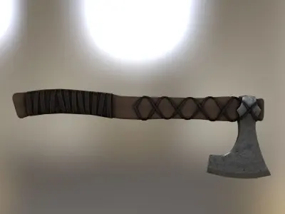 Viking axe Low-poly 3D model 37