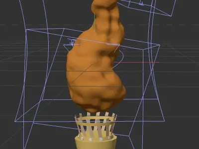 animated torch  3D model