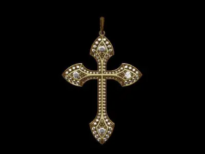 Diamond Cross Pendant 3D print model get