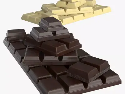 Dark and White Chocolate Set Low-poly 3D model