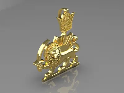 pahlavi gold pendant gp0097 3D print model