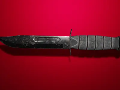 Combat Knife Low-poly 3D model 7