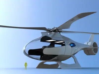 Futuristic Helicopter Transport 3D model
