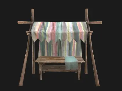 Fair Trade Stall Low-poly 3D model