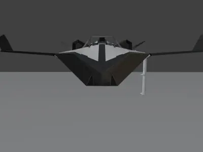 Low Poly Spaceship With Cockpit Interior Free low-poly 3D model