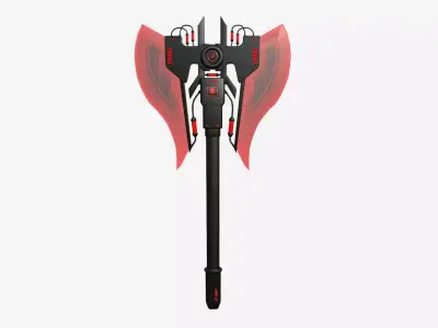 SciFi War Axe B04 Black Red - Sci Fi Weapon Design Low-poly 3D model