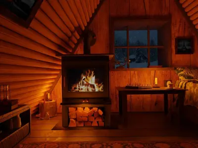 Cozy Bedroom interior scene 3D model 3D model purchase