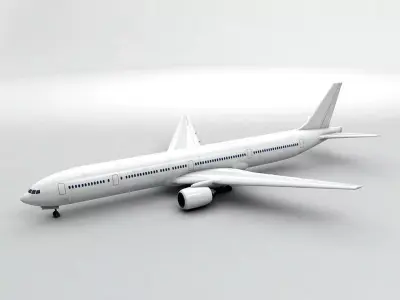 Boeing 777-300 Airliner - Generic White Low-poly 3D model