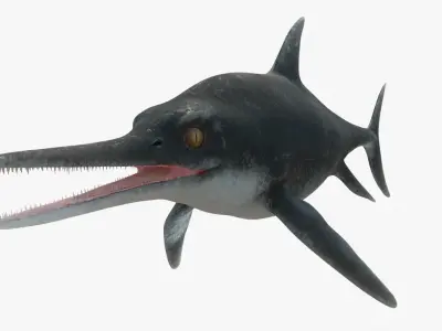 8K Realistic Ichthyosaurus Low-poly 3D model