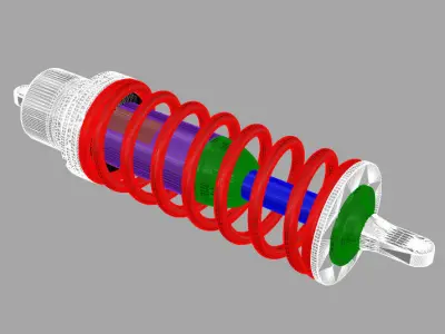 shock absorber Low-poly 3D model by tiss