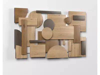 Wall shapes Decoration - Wood - 90x50 - Collection - Part 1 3D model