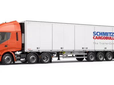 Iveco Stralis HI-WAY 6X2 With Semi Trailer 3D model