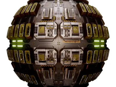 PBR Sci-Fi Industrial Texture 18 Low-poly 3D model