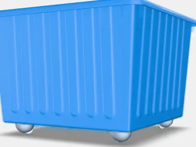 VESSLA Storage crate with castors 3D model