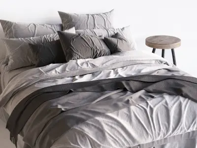 Bed Scandinavian 2 3D model