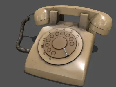 Lowpoly Pbr Vintage Phone Low-poly 3D model