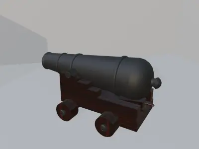 Pirate Cannon Low-poly 3D model order