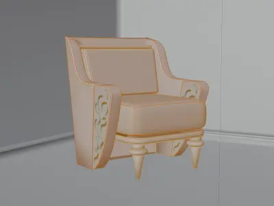 patterned sofa Low-poly 3D model