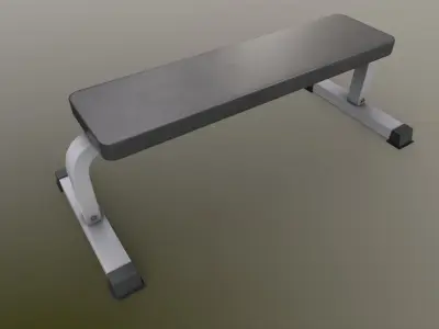 PBR Flat Dumbbell Seat Bench Press Low-poly 3D model