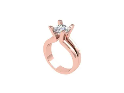 Solitaire Engagement Ring 3D print model 82