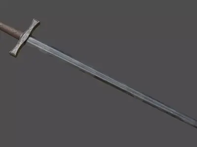 Crusader Longsword Low-poly 3D model