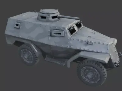WWII Armored Recon Vehicle 3D  Low-poly 3D model