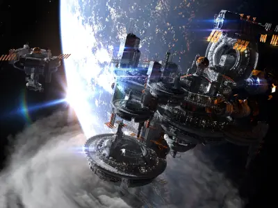 Sci Fi SPACE STATION Kitbash - 3D Kitbash Asset Pack Low-poly 3D model