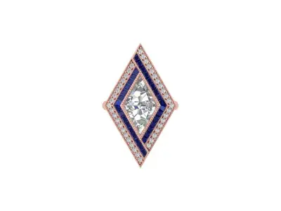 Triangle Artdeco Ring 3D print model buy