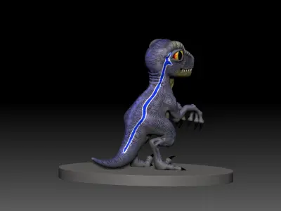dino blue 3d print Free 3D print model