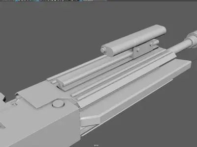 Low Poly Submachine Gun  Low-poly 3D model
