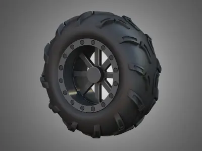 Buggy Tire and Wheel - 01 3D model