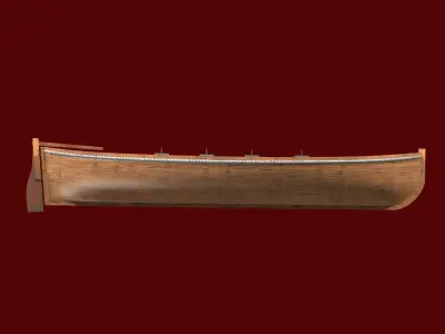 Life Boat XIX century Low-poly 3D model