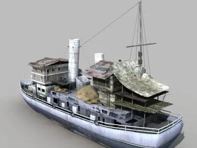Old Cargo Ship 01 3D model