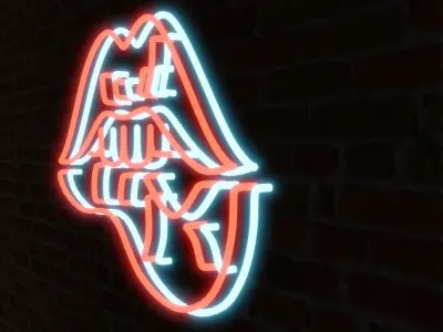 Low-Poly Neon Lips Low-poly 3D model