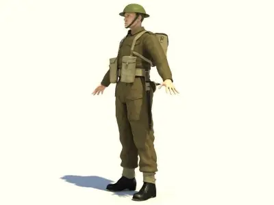 WWII British soldier 3D model
