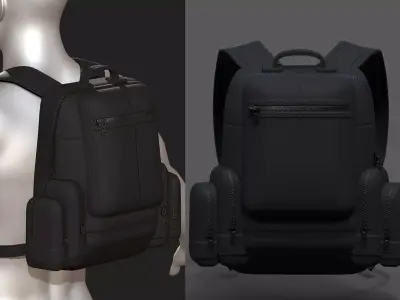 Backpack military combat soldier armor scifi Generic  Low-poly 3D model