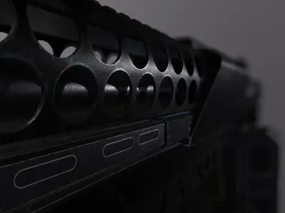 Machine gun Low-poly 3D model get