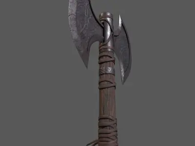 Viking Battle Axe Low-poly 3D model buy
