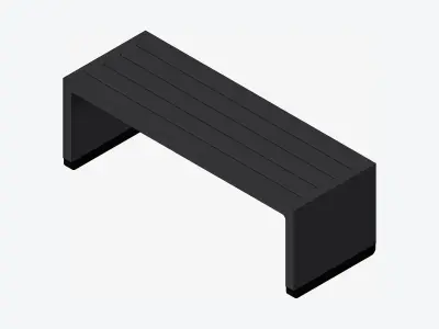 Upholstered Bench - Contemporary - Arch - Small Low-poly 3D model