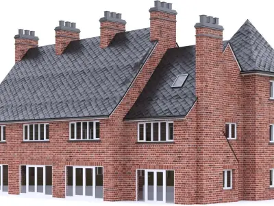 English Brick House 09 Low-poly 3D model