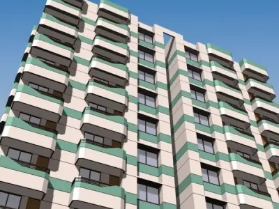 Apartment Building 3D model buy