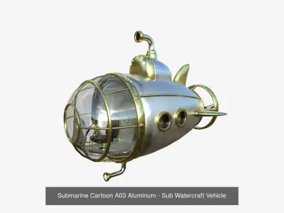 10 Submarines Cartoon A - Sub Watercraft Vehicle 3D Model Pack