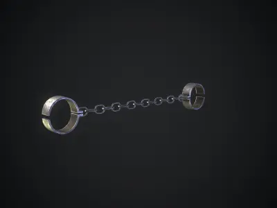 Medieval handcuffs Low-poly 3D model