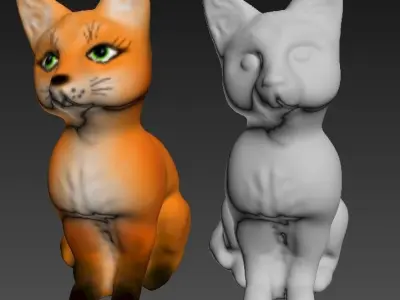 Fox Statue 3D model